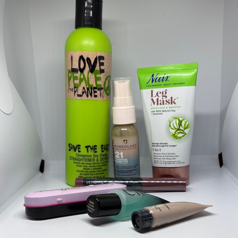 New unopened hair care, makeup, & skin care products plus Hollywood Tape💄